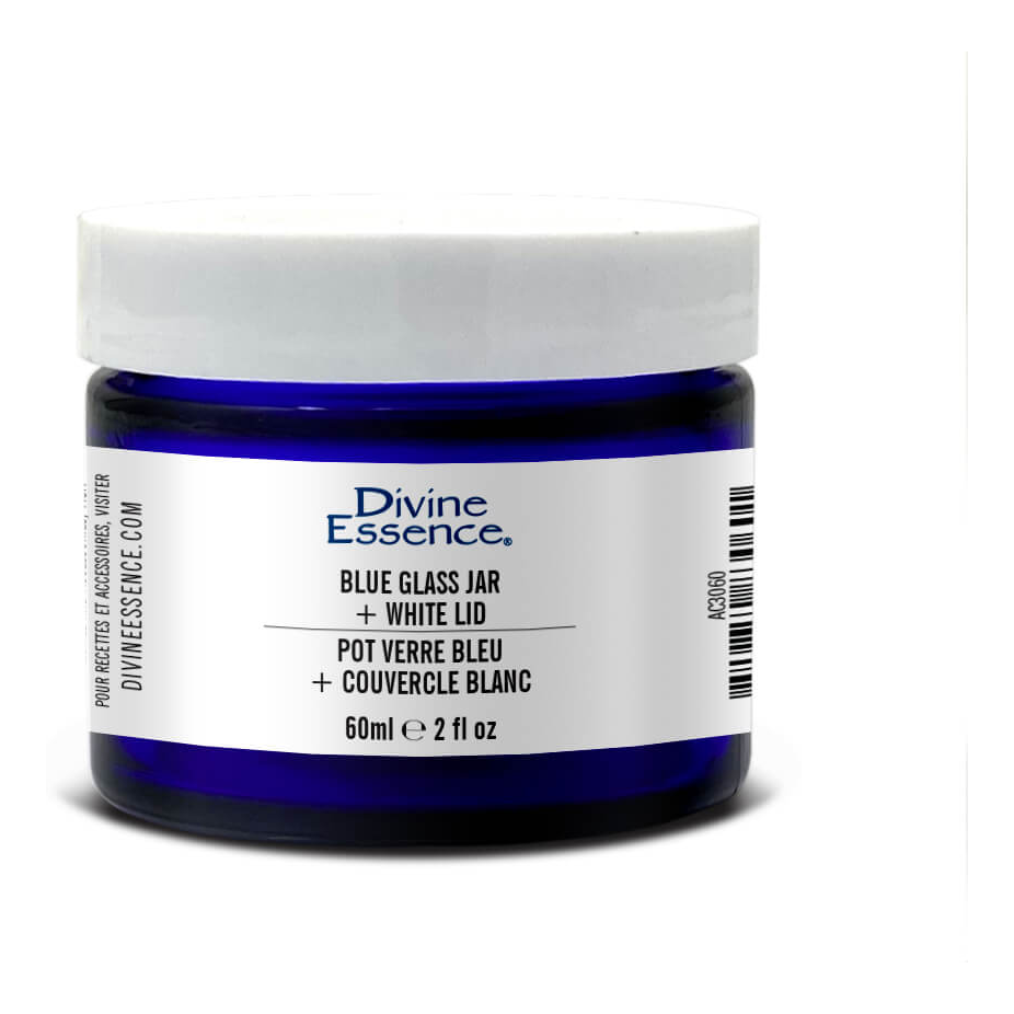 Blue Glass Jar 60ml + White Lid