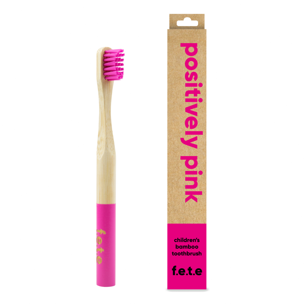 Child Bamboo Toothbrush Pink