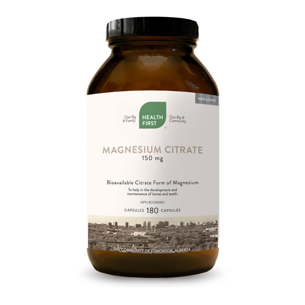 Health First Magnesium Citrate, 180 capsules